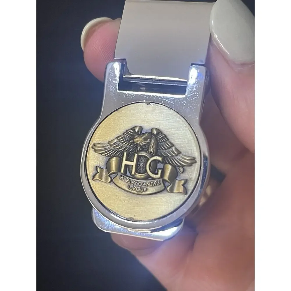 Harley Davidson Harley Owners Group Money Clip Brass Silver-tone